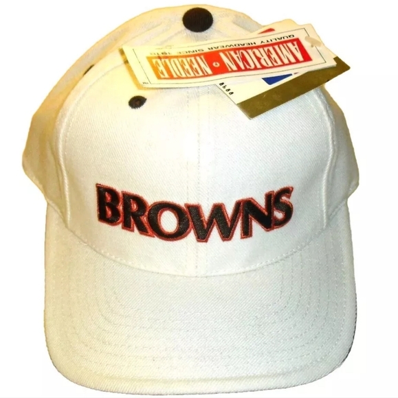 Cleveland Browns White American Needle Mens VIntage 90s Fitted hat cap sz. 7 New - Picture 1 of 1